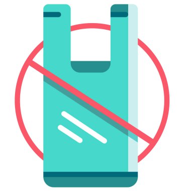 Plastik simge yok, vektör illüstrasyonu 