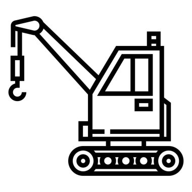 vinç, simge, vektör illüstrasyonu 