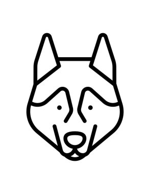 Köpek yüzünün vektör illüstrasyonu