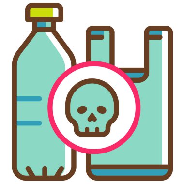Plastik ikon vektör illüstrasyonundan toksik 
