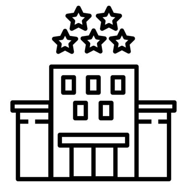 Otel web simgesi. Vektör illüstrasyonu 