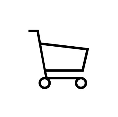 Alışveriş arabası simgesi, vektör illüstrasyonu