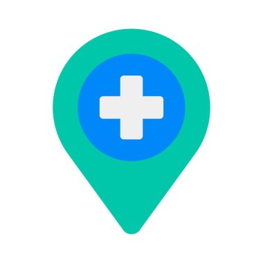 Hastane düz ikon vektör illüstrasyonu