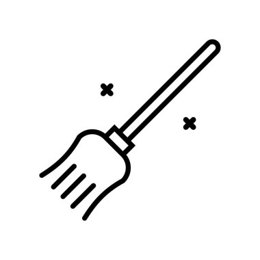 Süpürge, simge, vektör illüstrasyonu 