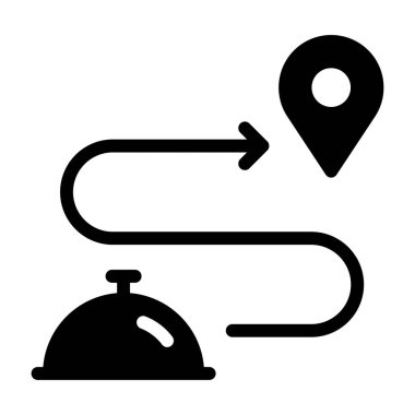 Otel ve servis satırı vektör simgesi.