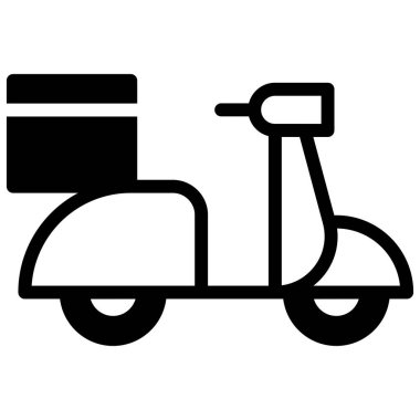 Motosiklet düz simge vektör illüstrasyonu