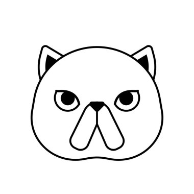 Şirin kedi yüzü ikon vektör çizimi tasarımı