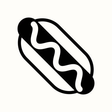 Hot dog düz ikon vektör çizimi