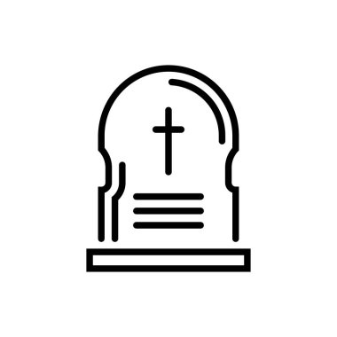 mezar, simge, vektör illüstrasyonu 