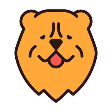 köpek yassı ikon vektör çizimi