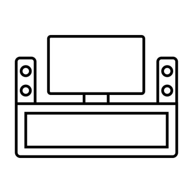 TV web simgesi, vektör illüstrasyonu 