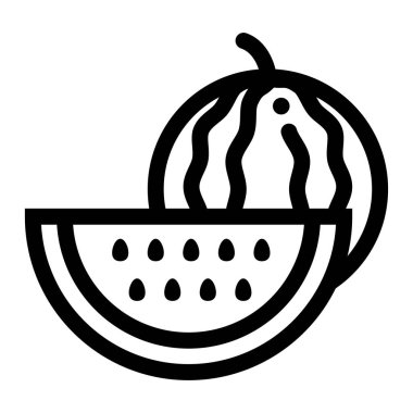 Karpuz ağ simgesi, vektör illüstrasyonu 