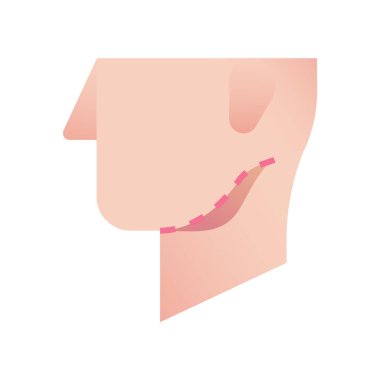 çene düz simge vektör çizimi