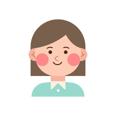 Kadın yüz ikon vektör illüstrasyon grafik tasarımı