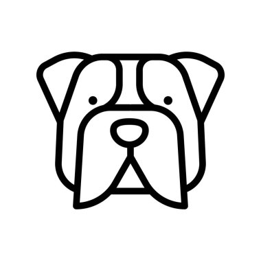 Bulldog yassı ikon vektör çizimi