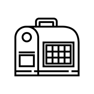 Evcil hayvan ağ simgesi için kafes taşıyıcı, vektör illüstrasyonu 