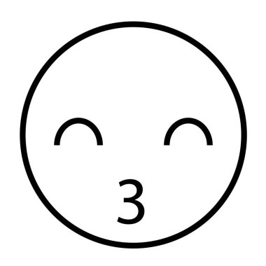 yüz ifadesi çizgisi ikon vektör çizimi tasarımı