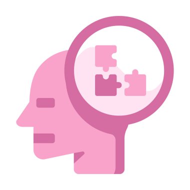 İnsan yüzlü bir yapboz kafasının çizimi