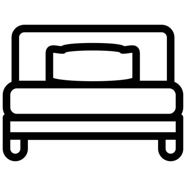 yatak, simge, vektör illüstrasyonu 