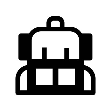 sırt çantası simgesi, vektör illüstrasyonu 