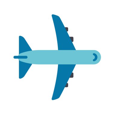 Mavi bir uçak simgesinin vektör çizimi