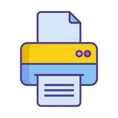 Yazıcı simgesi vektör illüstrasyonu