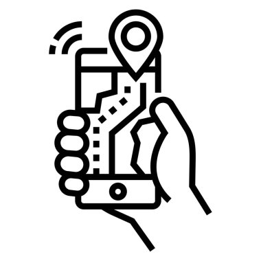 el ele tutuşan akıllı saat vektör simgesi