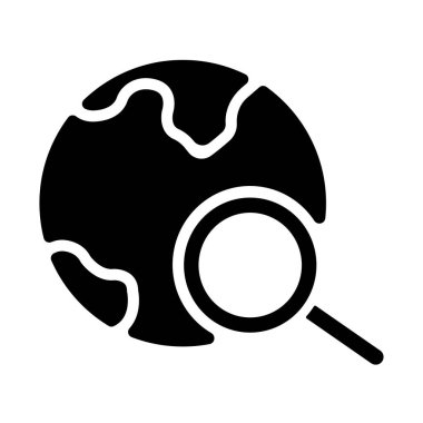 Büyütme cam simgesi, vektör illüstrasyonu