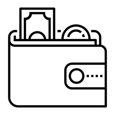 cüzdan çizgisi vektör simgesi