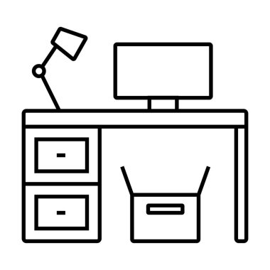 İş yeri web simgesi. Vektör illüstrasyonu 