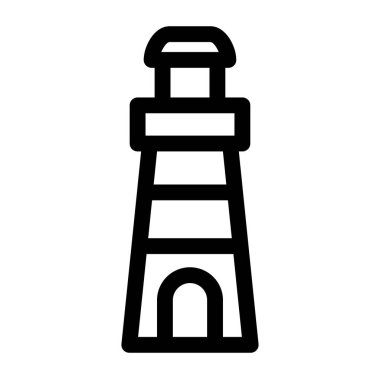 beyaz arkaplanda deniz feneri simgesi