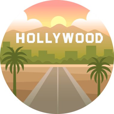 Hollywood düz ikon vektör illüstrasyonu