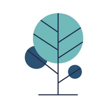 ağaç sembolü düz ikon vektör çizimi