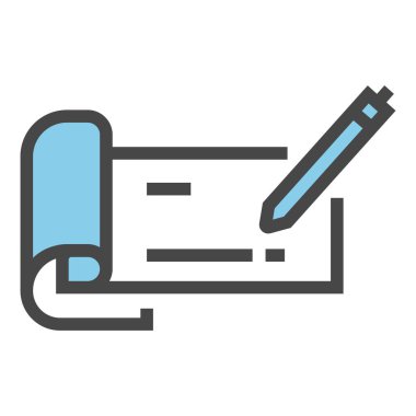 Belgeyi kalem ağı simgesi, vektör illüstrasyonu ile imzala 