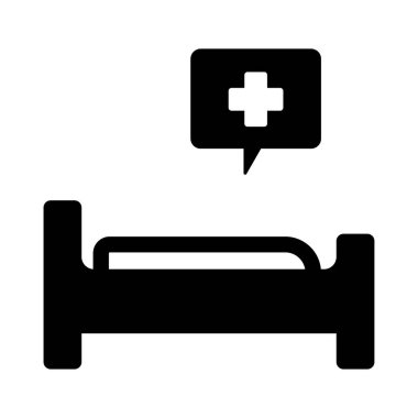 Hastane yatağı ikon vektör illüstrasyonu