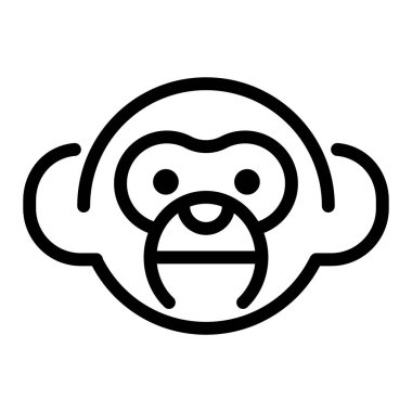 maymun düz ikon vektör çizimi