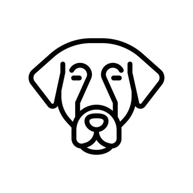 köpek yassı ikon vektör çizimi