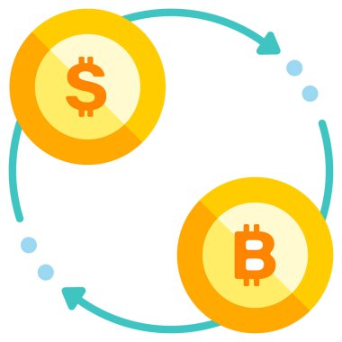 Bitcoin, simge, vektör illüstrasyonu 