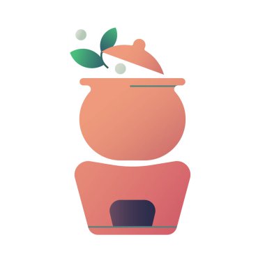 pot düz ikon vektör çizimi