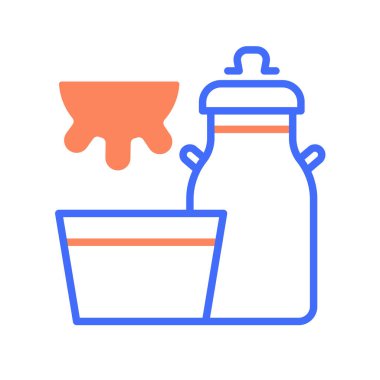 süt simgesi, vektör illüstrasyonu 