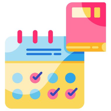 E-öğrenme düz ikon vektör çizimi