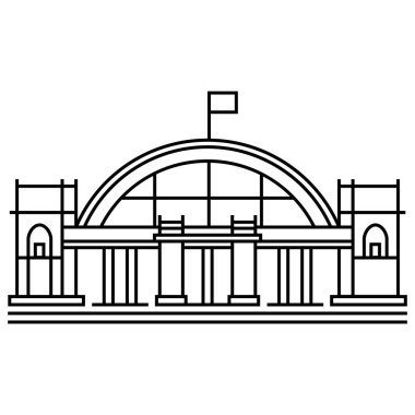 Hua Lamphong tren istasyonu düz ikon vektör çizimi