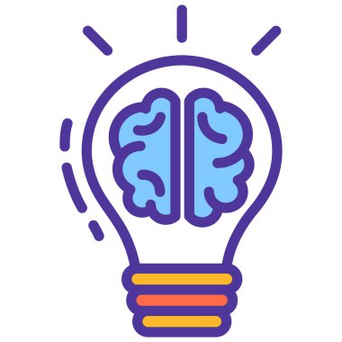 Beyin simgesi, vektör illüstrasyonu