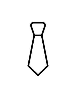 Modern siyah beyaz basit düz kravat simgesinin vektör çizimi