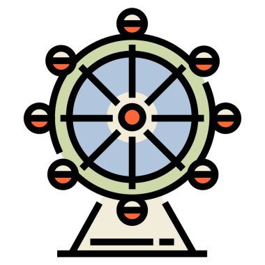 Tekerlek ağı simgesi. Vektör illüstrasyonu 