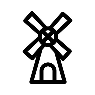 Yel değirmeni ağ ikonu. Vektör illüstrasyonu 