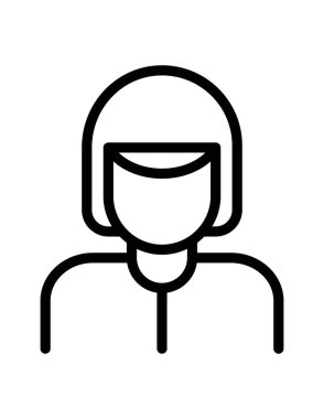 Avatar kişi çizgisi vektör simgesi