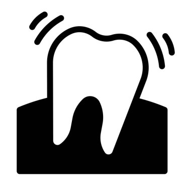Dişleri düz ikon vektör illüstrasyonu