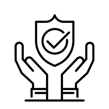 sigorta düz ikon vektör illüstrasyonu