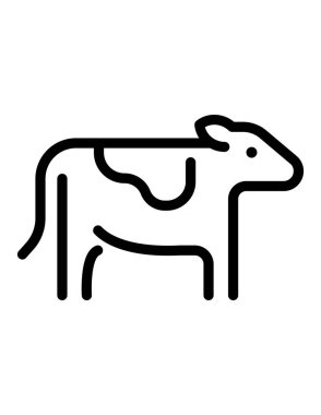 inek simgesi, vektör illüstrasyonu 